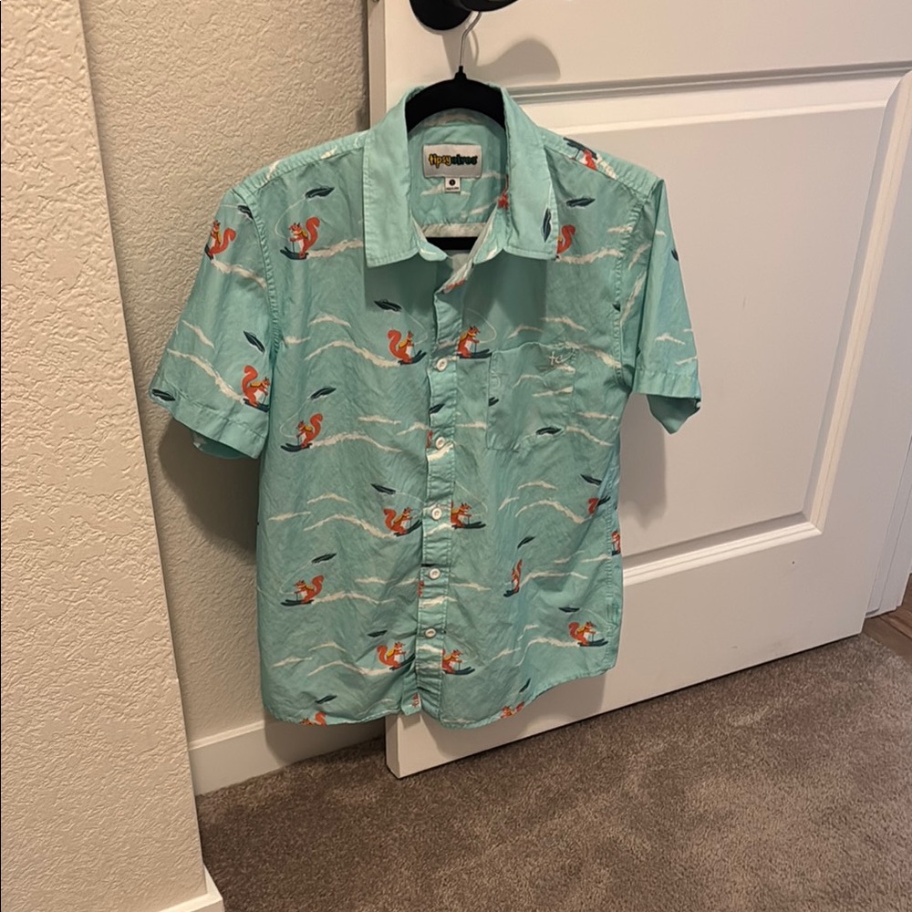 Men's Squirrel Print Button up Shirt